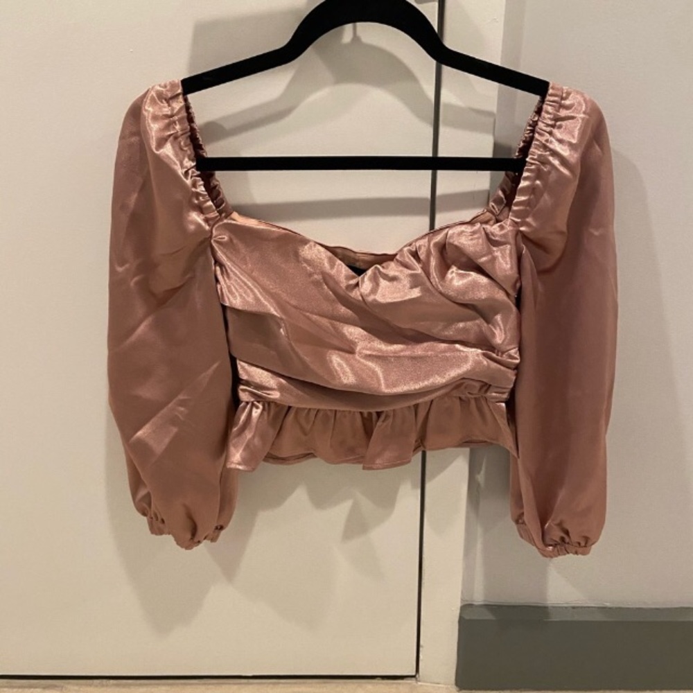 Majorelle satin top. Class up a pair of jeans a heels. Perfect date top π - Picture 2 of 4